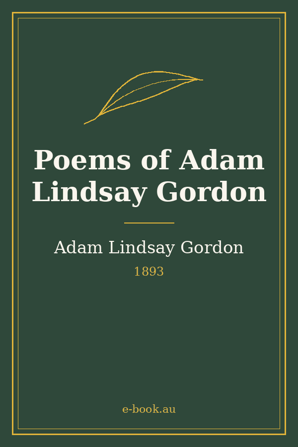 Cover of Poems of Adam Lindsay Gordon