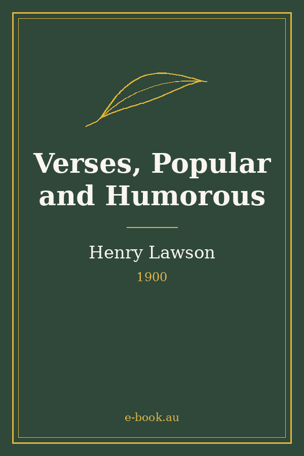 Cover of Verses, Popular and Humorous